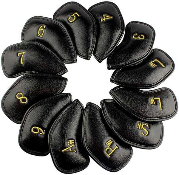 CRAFTSMAN GOLF 12pcs or 1pc Thick Synthetic Leather Golf Iron Head Covers Set Headcover Fit All Brands Callaway Ping Taylormade Cobra Etc. Also Custom Name - Image 1