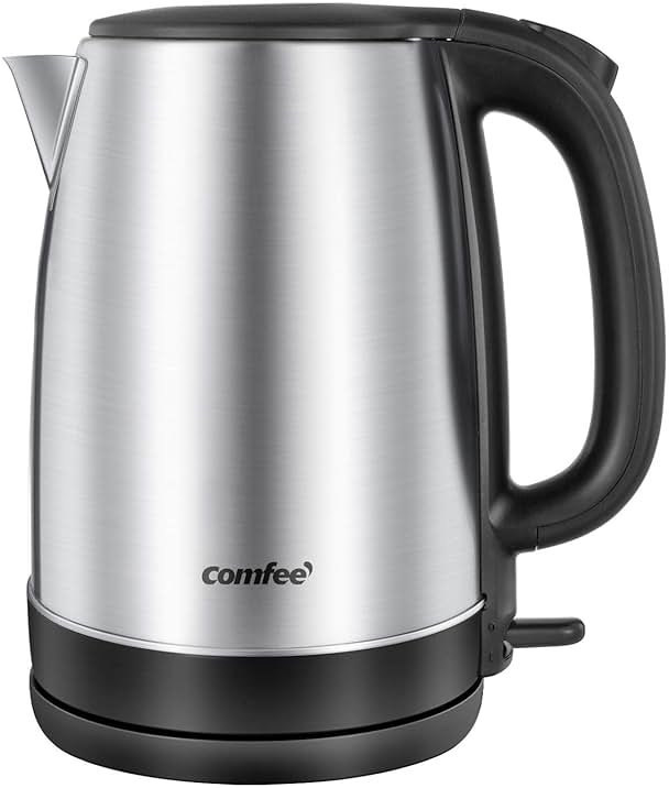 COMFEE' 1.7L Stainless Steel Electric Tea Kettle, BPA-Free Hot Water Kettle Electric with LED Light, Auto Shut-Off and Boil-Dry Protection, 1500W Fast Boil Electric Kettle - Product Image