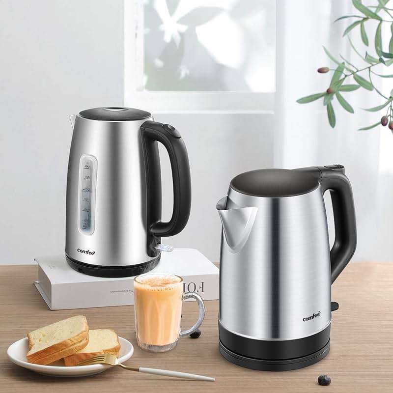 COMFEE' 1.7L Stainless Steel Electric Tea Kettle, BPA-Free Hot Water Kettle Electric with LED Light, Auto Shut-Off and Boil-Dry Protection, 1500W Fast Boil Electric Kettle - Image 9
