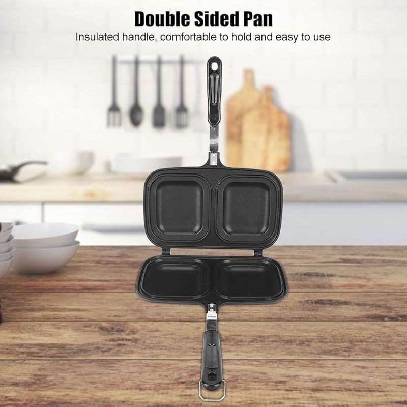 Frying Pan, Anti-scalding Handle Cast Aluminium Breakfast Double Sided Non-Stick Frying Pan Kitchen Cooking Utensil Tool for Cakes Eggs Sandwiches - Image 6