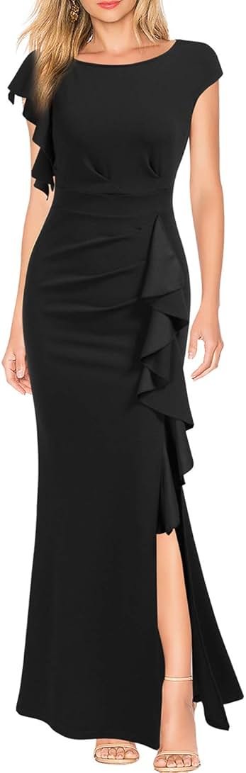 WOOSEA Women's Split Bodycon Mermaid Evening Cocktail Long Dress - Product Image
