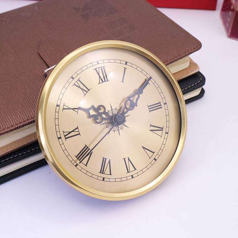 Menolana 4.25 Inch Quartz Clock Insert Battery Powered Gold Roman Numeral DIY Repairs - Image 8