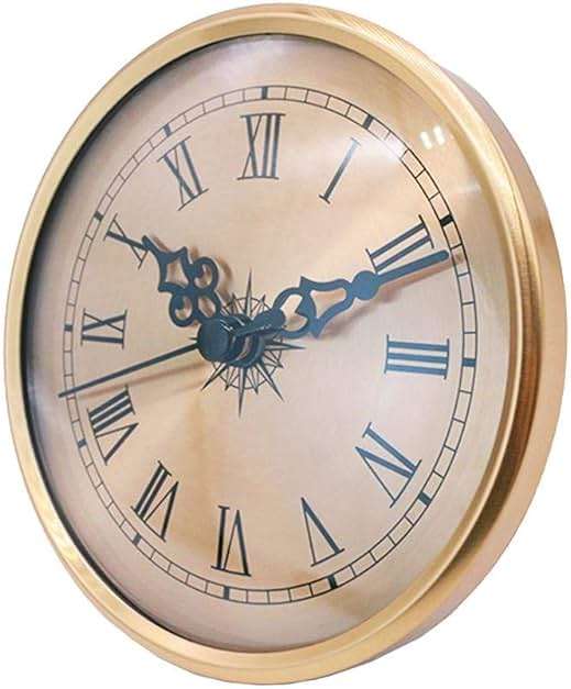 Menolana 4.25 Inch Quartz Clock Insert Battery Powered Gold Roman Numeral DIY Repairs - Image 9