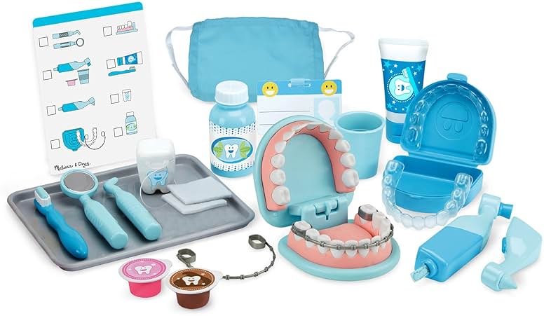 Melissa & Doug Super Smile Dentist Play Set, 25-Piece Dentist Kit with Oversized Teeth, Large Tools & Accessories, Kids Toys for Girls & Boys 3+ - Product Image