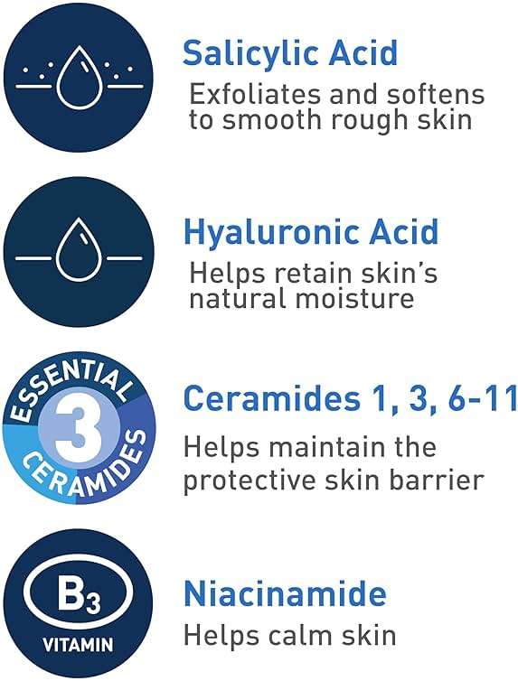 CeraVe Renewing Salicylic Acid Cleanser, Formulated With Hyaluronic Acid, Niacinamide, & Ceramides, Gentle BHA Exfoliating Face Wash Smoothes & Softens Skin, Non Comedogenic & Fragrance Free, 16 Ounce - Image 4