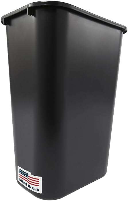 Rubbermaid Commercial Products Deskside Wastebasket/Trash Can, 10.25-Gallon/41-Quart, Black, Plastic, Garbage Can for Home/Office, Fits Under Desk/Sink/Cabinet, Pack of 4 - Image 1