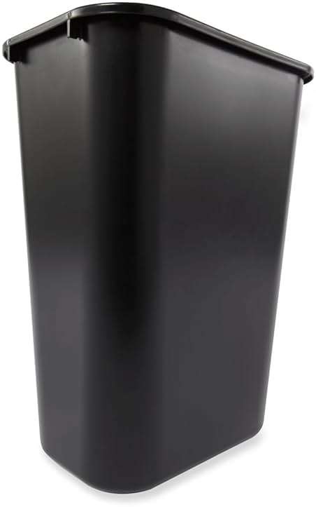 Rubbermaid Commercial Products Deskside Wastebasket/Trash Can, 10.25-Gallon/41-Quart, Black, Plastic, Garbage Can for Home/Office, Fits Under Desk/Sink/Cabinet, Pack of 4 - Image 2