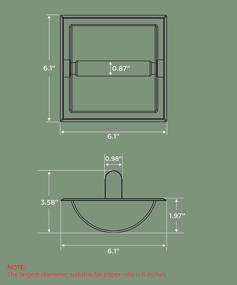 FORIOUS Recessed Toilet Paper Holder, Stainless Steel Durable Tissue Roll Holder Wall Mount for Bathroom Space Saving Design with Mounting Bracket, Wall Toilet Paper Dispenser Insert, Brushed Nickel - Image 2
