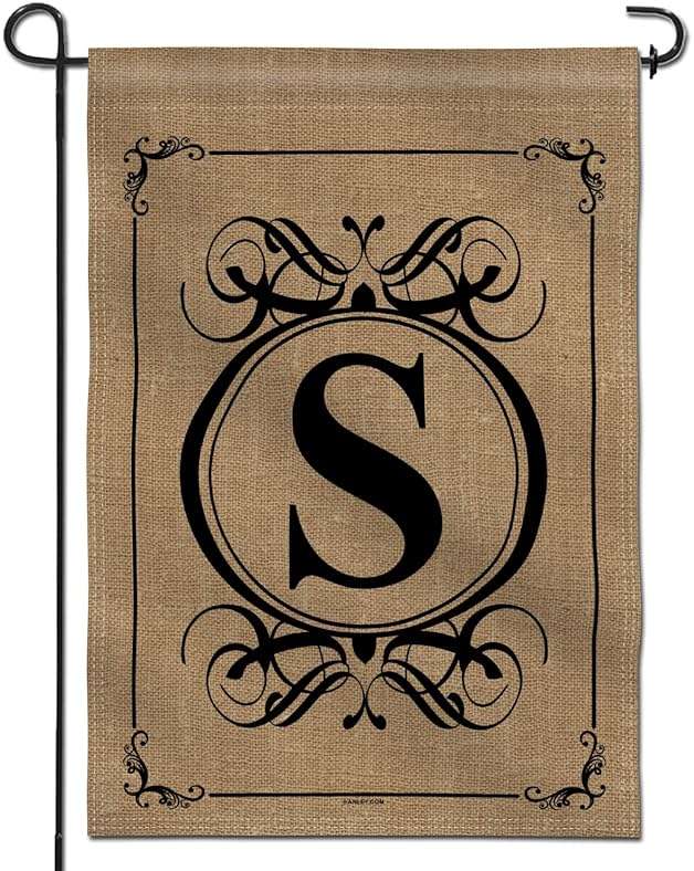 Anley Classic Monogram Letter S Garden Flag, Double Sided Family Last Name Initial Yard Flags - Personalized Welcome Home Decor - Weather Proof & Double Stitched - 18 x 12.5 Inch - Image 1