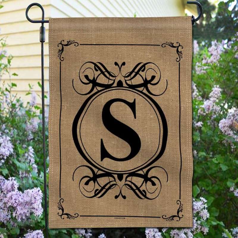 Anley Classic Monogram Letter S Garden Flag, Double Sided Family Last Name Initial Yard Flags - Personalized Welcome Home Decor - Weather Proof & Double Stitched - 18 x 12.5 Inch - Image 2