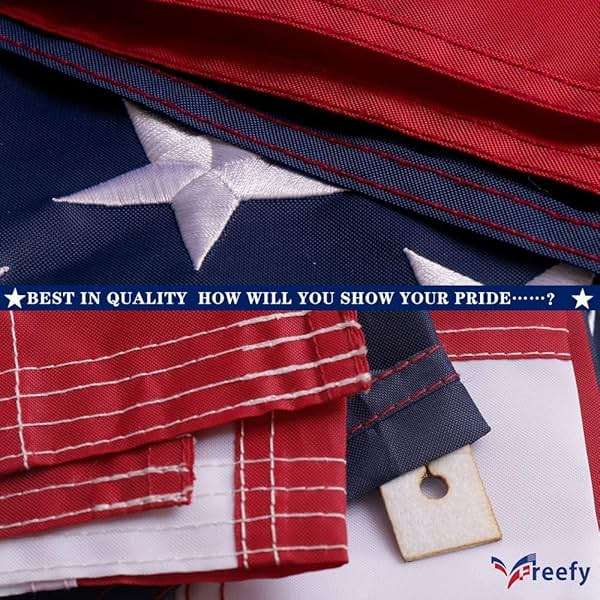 Freefy American Flag Pole Sleeve 2.5x4 Ft Banner Style-Embroidered Stars,Sewn Stripes,UV Protected,Heavy Duty Durable Nylon USA US Outdoor Indoor Flags (Pole NOT Included) - Image 3