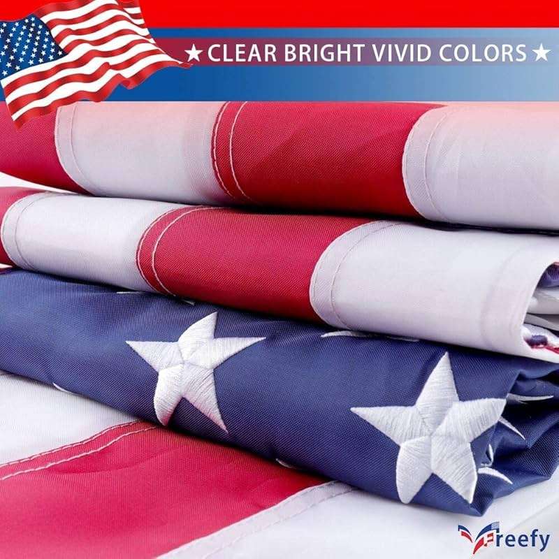 Freefy American Flag Pole Sleeve 2.5x4 Ft Banner Style-Embroidered Stars,Sewn Stripes,UV Protected,Heavy Duty Durable Nylon USA US Outdoor Indoor Flags (Pole NOT Included) - Image 4