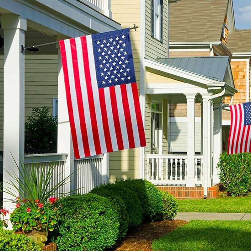 Freefy American Flag Pole Sleeve 2.5x4 Ft Banner Style-Embroidered Stars,Sewn Stripes,UV Protected,Heavy Duty Durable Nylon USA US Outdoor Indoor Flags (Pole NOT Included) - Image 7