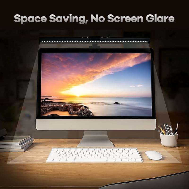 HIOUME Monitor Light Bar, USB Powered LED Computer Light for Desk/Office/Home, 3 Adjustable Color Temperature, 10 Dimming Brightness Levels, No Screen Glare, Black - Image 4