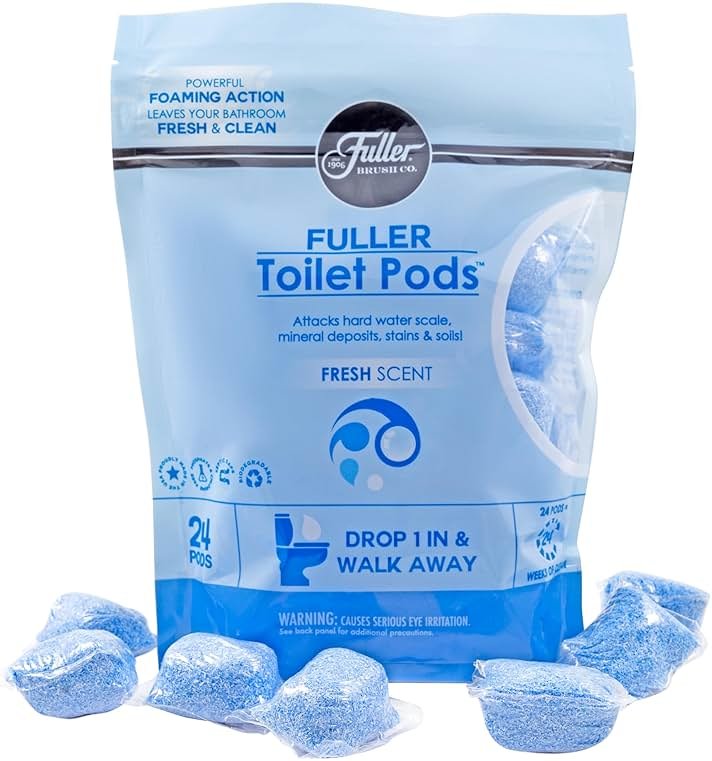 Fuller Brush Toilet Bowl Cleaner Pods - Water Soluble Tablet Cleansers, Cleans Descales & Refreshes Bathroom Toilets Removes Odors Soils & Stains Light Fresh Scent Ideal for Homes & Businesses 1-Pack - Product Image