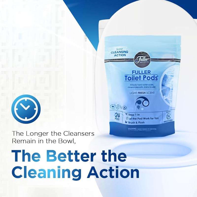 Fuller Brush Toilet Bowl Cleaner Pods - Water Soluble Tablet Cleansers, Cleans Descales & Refreshes Bathroom Toilets Removes Odors Soils & Stains Light Fresh Scent Ideal for Homes & Businesses 1-Pack - Image 5