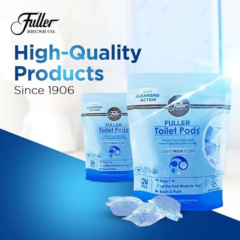 Fuller Brush Toilet Bowl Cleaner Pods - Water Soluble Tablet Cleansers, Cleans Descales & Refreshes Bathroom Toilets Removes Odors Soils & Stains Light Fresh Scent Ideal for Homes & Businesses 1-Pack - Image 6