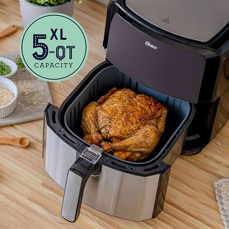 Oster DiamondForce Nonstick XL 5 Quart Digital Air Fryer, 8 Functions with Digital Touchscreen - Image 4