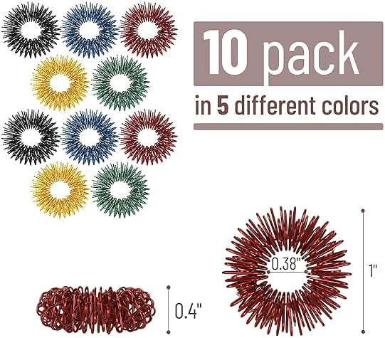 Mr. Pen- Spiky Sensory Rings, 10 Pack, Stress Relief Fidget Sensory Toys, Fidget Rings, Fidget Ring for Anxiety, Stress Relief Rings, Massager for Fidget ADHD Autism - Image 2