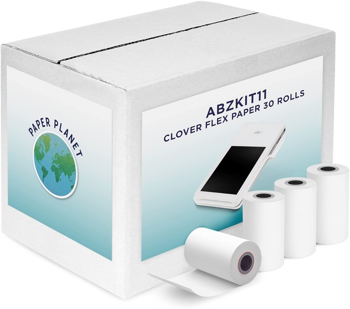 PaperPlanet Thermal Receipt Paper for Clover Flex | 30 Rolls | Compatible with Clover POS models C400 C401 C403 C405 C406 - Product Image
