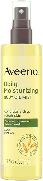 Aveeno Daily Moisturizing Body Oil Mist with Oat Oil and Jojoba Oil for Rough, Dry, Sensitive Skin, Nourishing Body Spray for Smoother, More Even Skin, Paraben- & Silicone-Free, 6.7 fl. oz - Image 1