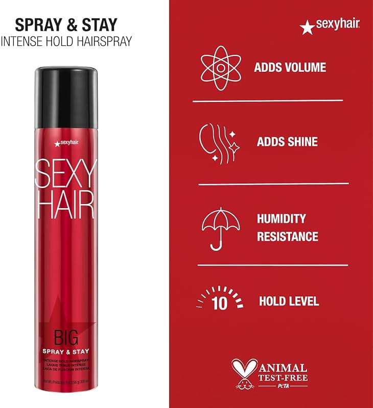 SexyHair Big Spray & Stay Intense Hold Hairspray | Extreme Hold and Shine | Up to 72 Hour Humidity Resistance | All Hair Types - Image 3