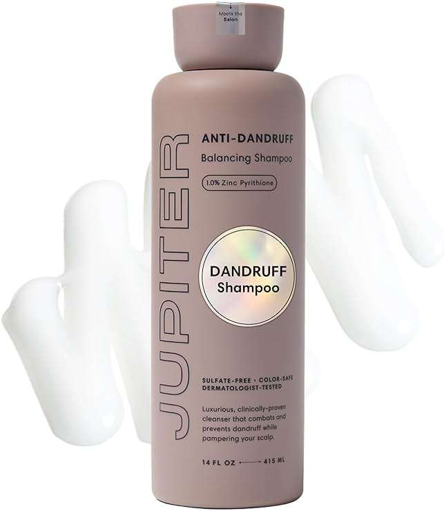 Jupiter Anti Dandruff Shampoo - Shampoo for Men & Women for Flaky, Itchy, Oily, & Dry Scalp - Nourishes Scalp and Reduces Breakage & Flakes - Color-Safe, Sulfate-Free, Paraben-Free - Image 1
