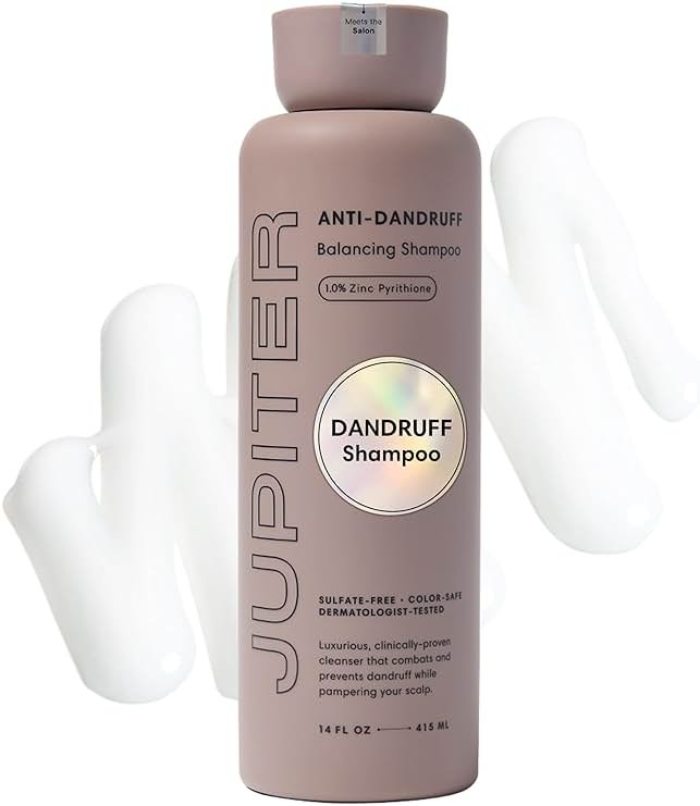 Jupiter Anti Dandruff Shampoo - Shampoo for Men & Women for Flaky, Itchy, Oily, & Dry Scalp - Nourishes Scalp and Reduces Breakage & Flakes - Color-Safe, Sulfate-Free, Paraben-Free - Product Image