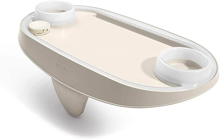 Intex 28520E Tablet Mobile Phone Spa Tray Accessory with White LED Light Strip and Cupholders for Smart Phone or Tablet, White - Product Image