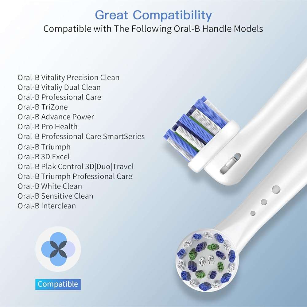 Replacement Toothbrush Heads for Oral B Braun, 8 Pack Professional Electric Toothbrush Heads, Precision Clean Brush Heads Refill Compatible with Oral-B 7000/Pro 1000/9600/ 5000/3000/8000 (8pack) - Image 3