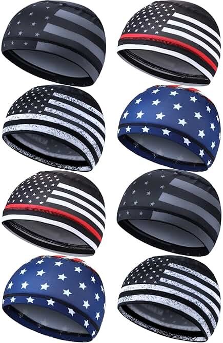 Geyoga 8 Pcs Skull Cap Cooling Cap Bulk Helmet Liner Sweat Wicking Running Beanie Head Wrap Cycling Bandana for Men Women - Product Image