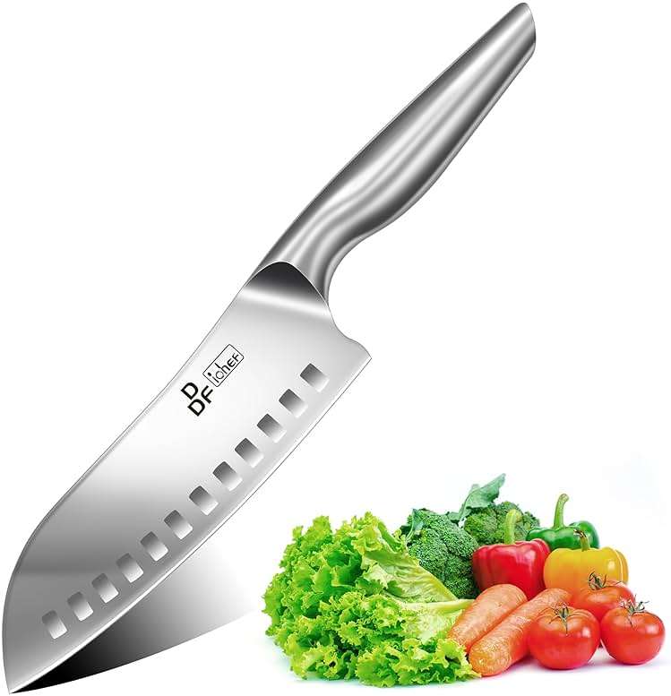 DDF iohEF Kitchen Knife, Chef's Knife In Japanese Stainless Steel Professional Santoku Cooking Knife, 7 Inch Non-slip Ultra Sharp Knife with Ergonomic Handle - Image 6