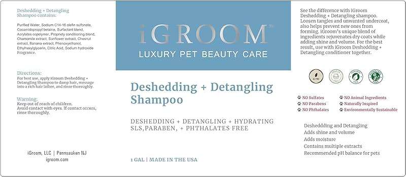 iGroom Deshedding & Detangling Dog Shampoo, Luxury Pet Beauty Care, Loosen Tangles + Unwanted Undercoat, Adds Shine + Volume, Made in USA (1 GAL) - Image 9