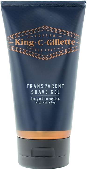 King C. Gillette Men’s Transparent Shave Gel with White Tea and Argan Oil, 5oz - Image 1