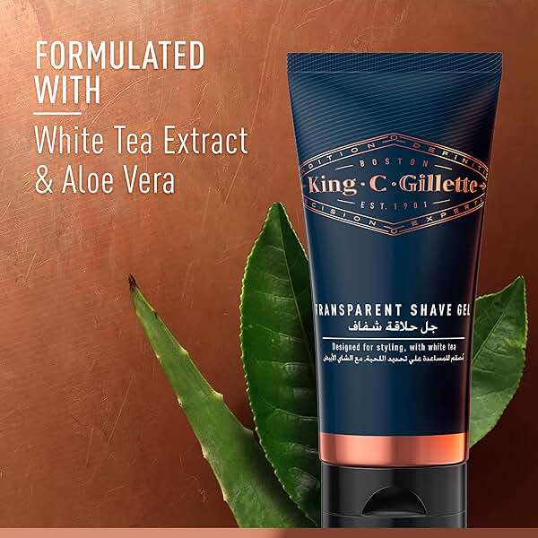 King C. Gillette Men’s Transparent Shave Gel with White Tea and Argan Oil, 5oz - Image 5