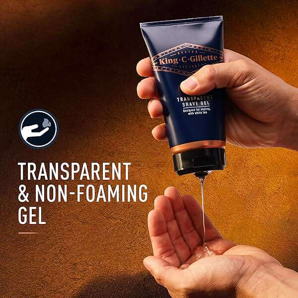 King C. Gillette Men’s Transparent Shave Gel with White Tea and Argan Oil, 5oz - Image 6