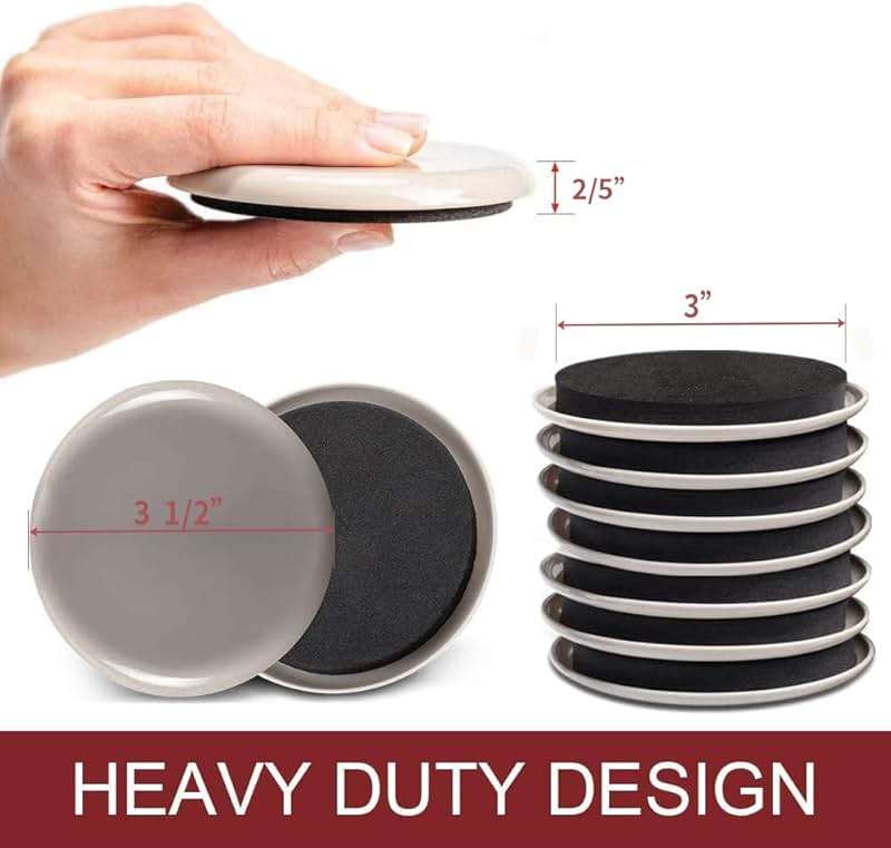 Yelanon Furniture Sliders for Carpet - 20 PCS Heavy Duty Moving Pads 3 1/2" - Sliders for Furniture on Carpet, Reusable Furniture Moving Sliders for Easy Glide - Image 2