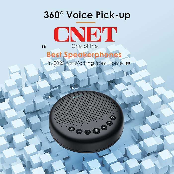 EMEET Conference Speaker and Microphone Luna 360° Voice Pickup w/Noise Reduction/Mute/Indicator USB Bluetooth Speakerphone w/Dongle for 8 People Daisy Chain for 16 Compatible with Leading Software - Image 4