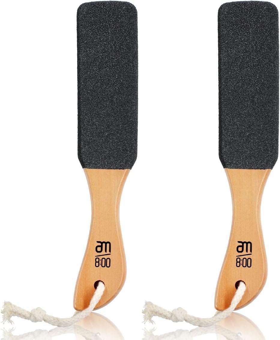 Pumice Stone Foot File (2-Pack), Wooden Handle Foot Scrubber & Callus Remover for Dry, Rough Skin and Corns Pedicure - Image 8