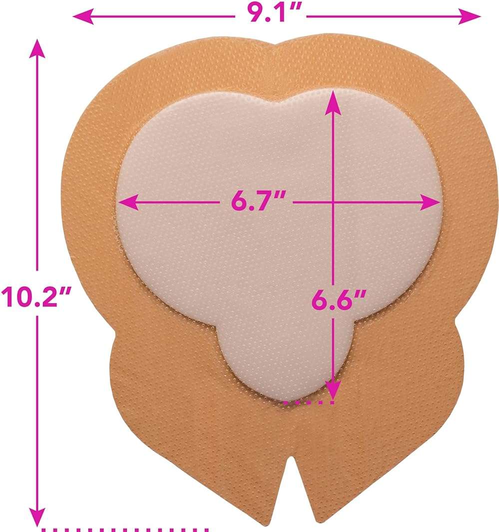 Areza Medical - Silicone Foam with Super-Absorbent Layer - Wound Dressing - Waterproof - with Adhesive Border - Sterile - Designed for Sacral Wounds - 9.1" x 10.2" - 10 PCS per Box - Image 6