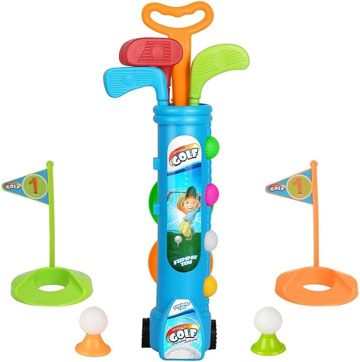 Liberry Toddler Golf Set with Cart, Plastic Golf Clubs & Balls for Kids Ages 1 2 3 4 5, Indoor Outdoor Sports Toys Birthday Gift for Boys & Girls - Image 1