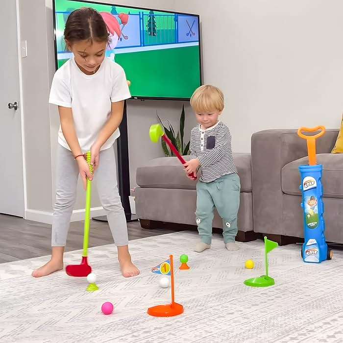 Liberry Toddler Golf Set with Cart, Plastic Golf Clubs & Balls for Kids Ages 1 2 3 4 5, Indoor Outdoor Sports Toys Birthday Gift for Boys & Girls - Image 2