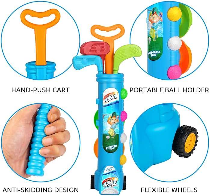 Liberry Toddler Golf Set with Cart, Plastic Golf Clubs & Balls for Kids Ages 1 2 3 4 5, Indoor Outdoor Sports Toys Birthday Gift for Boys & Girls - Image 5