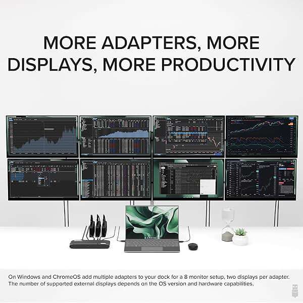 Plugable 4K DisplayPort and HDMI Dual Monitor Adapter for USB 3.0 and USB-C, Compatible with Windows - Image 4