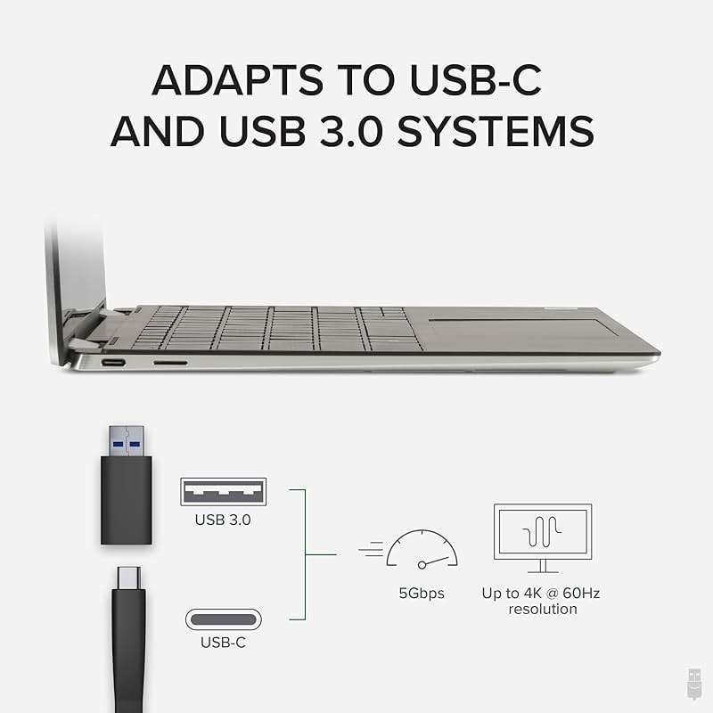 Plugable 4K DisplayPort and HDMI Dual Monitor Adapter for USB 3.0 and USB-C, Compatible with Windows - Image 5