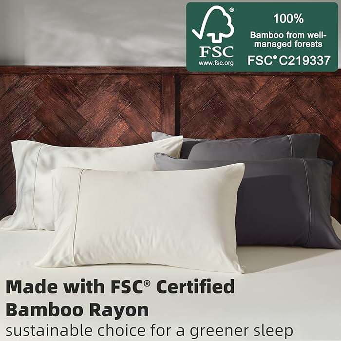 GOKOTTA Queen Size Sheets,Set 100% FSC® Certified Rayon Derived from Bamboo, Cooling Sheets for Hot Sleepers-Luxury & Silky Soft Sheets,Deep Pocket 16" Fitted Sheet with Elastic Corner Straps - Image 2