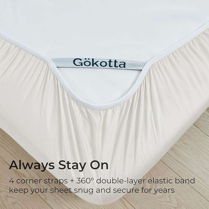 GOKOTTA Queen Size Sheets,Set 100% FSC® Certified Rayon Derived from Bamboo, Cooling Sheets for Hot Sleepers-Luxury & Silky Soft Sheets,Deep Pocket 16" Fitted Sheet with Elastic Corner Straps - Image 5