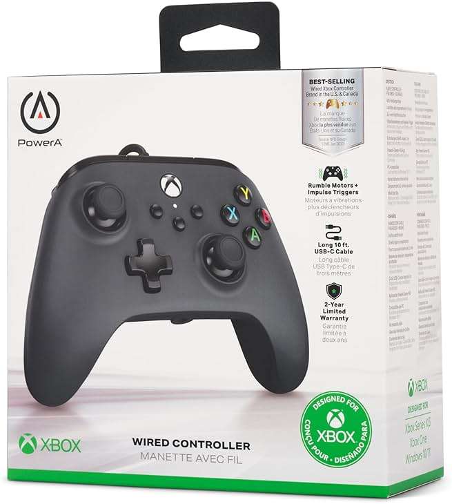 PowerA Wired Controller for Xbox Series X|S - Black, gamepad, wired video game controller, gaming controller, works with Xbox One and Windows 10/11 - Image 10