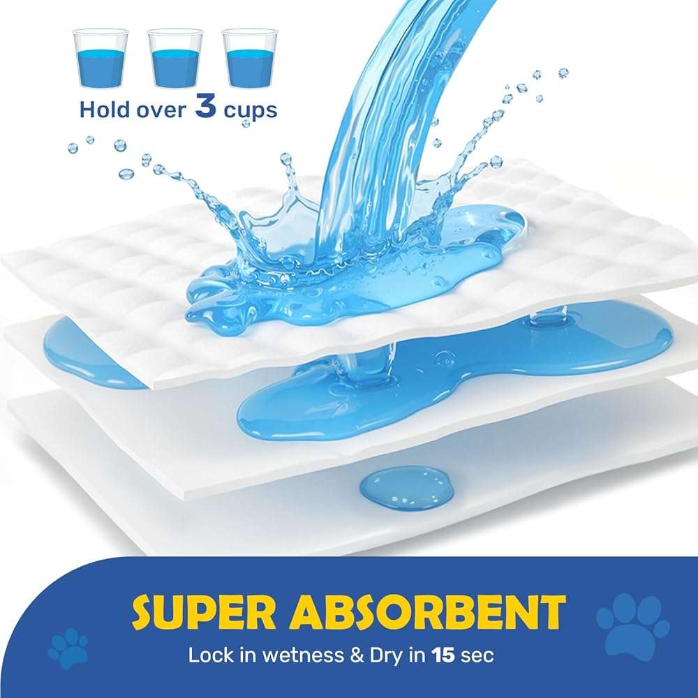 FluffyDream Super Absorbent Waterproof Dog and Puppy Pet Training Pad, Housebreaking Pet Pad,Blue (17.6"x23.6" (50PCS)) - Image 4