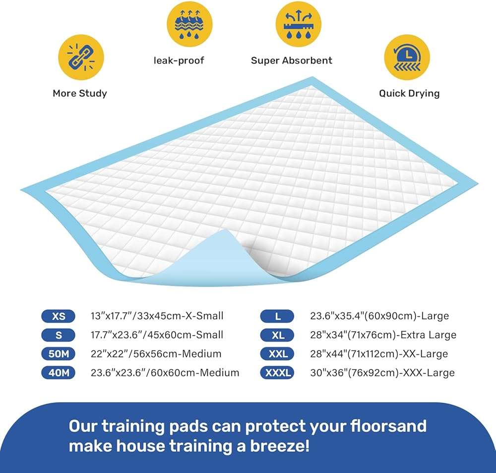 FluffyDream Super Absorbent Waterproof Dog and Puppy Pet Training Pad, Housebreaking Pet Pad,Blue (17.6"x23.6" (50PCS)) - Image 7